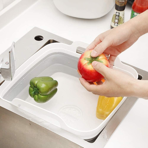 Lavabo Plegable Con Tapón De Drenaje, Asas De Transporte Par