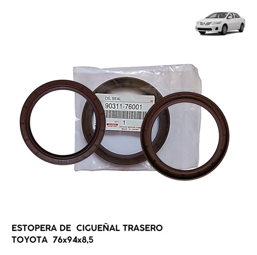 Estopera De Cigüeñal Trasero Corolla (04-14) 76x94x8,5
