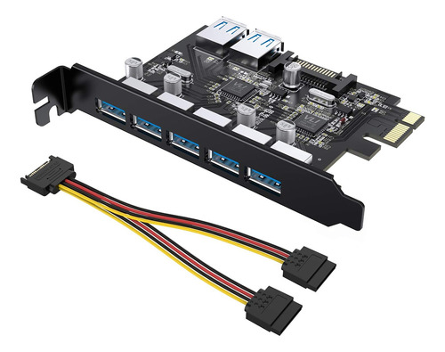 Expansión Tiergrade Superspeed De 7 Puertos Pci-e A Usb 3.0