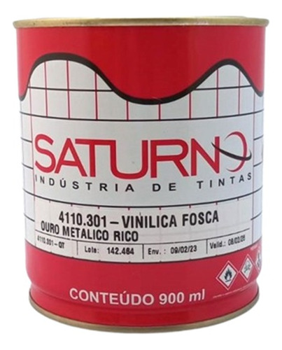 Tinta Vinílica Fosca Ouro Metál. Rico 900ml Saturno 4110.301