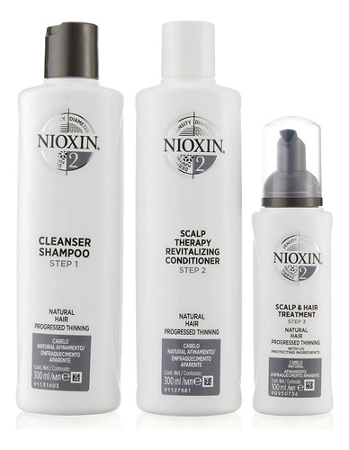 Set Shampoo + Acondicionador + Tratamiento Sistema 2 Nioxin