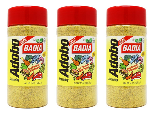 Pack X 3 Adobo Con Pimienta 425g Sin Gluten Vegano Badia