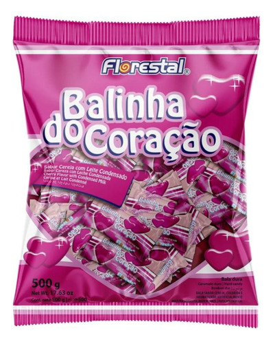 Balinha Do Coração Cereja Com Leite Condensado 500g