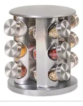 Comprar Porta Especieros De Cocina Acero Inoxidable Gira 12 Frascos