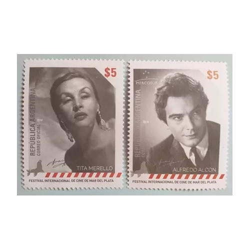 Argentina 2014. Tita Merello Y Alfredo Alcón. Mint