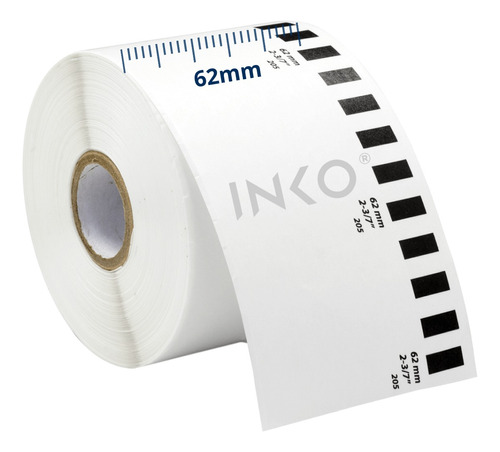 05 Rollos Etiqueta Inko Compatible Con Brother Dk2205 62mm