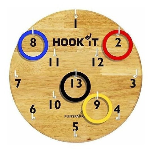 Hook It Ring Toss Game Para Niños Adultos Incluye 24 A...