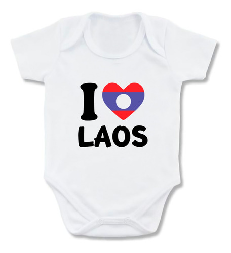 Mameluco I Love Laos Bandera Body Bebe País