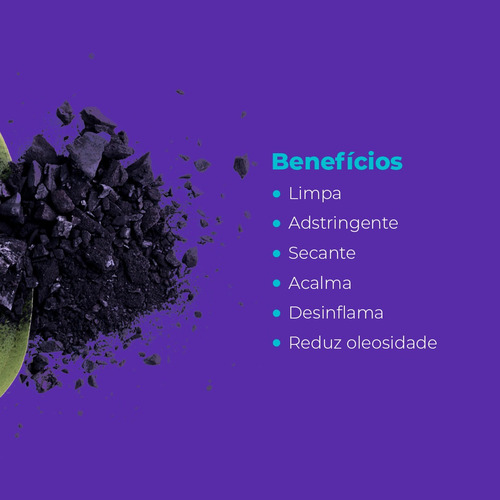 Imagem 5 de 6 de Sabonete Facial Purifica Pele Carvão Ativado Argila Negra