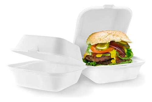 Pack X50 Envases De Plumavit Para Comida Envase Hamburguesa