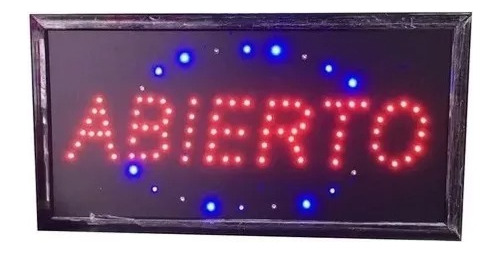 Cartel Abierto Led Luminoso 220 Volts Luces Con Movimiento