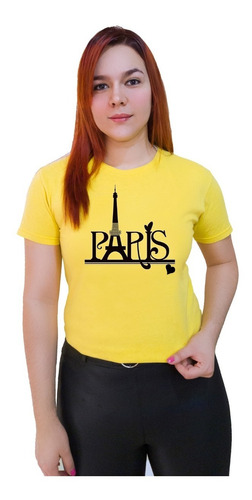 Polera Dama Estampada 100%algodon Paris Torre Eiffel 4