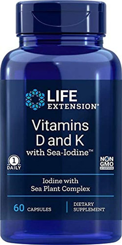 Life Extension Vitamina D Y K Con Sea-iodino, 60 Cápsulas