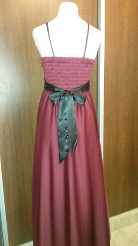 Vestido Largo De Fiesta, De Seda Y Satén Talle 1 Y 2