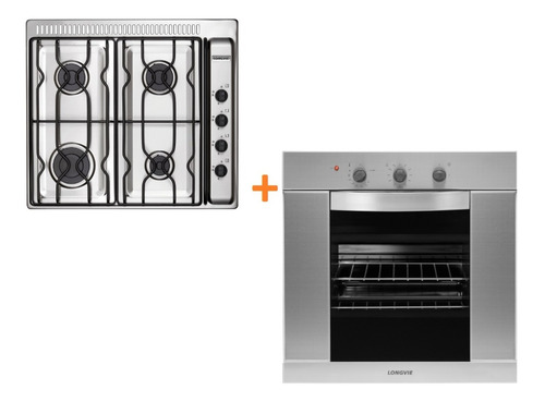 Combo Longvie A Gas - Horno + Anafe Acero Inox.