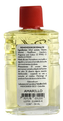 Remov Esmalte Rodher Amarillo Frasco 54 Ml