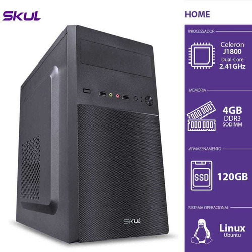 Imagem 1 de 5 de Computador Home H100 Intel Celeron 4gb De Memória 120gb Ssd