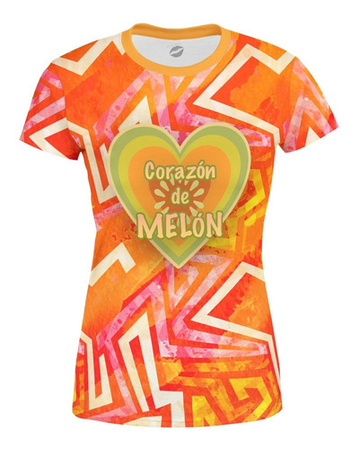 Playera Dama Full Print Corazón De Melón Colores 