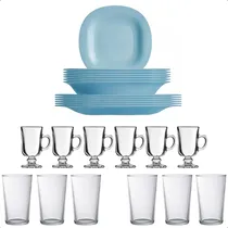 Comprar Set Vajilla Completa X30 Platos Vidrio Templado Kuchen