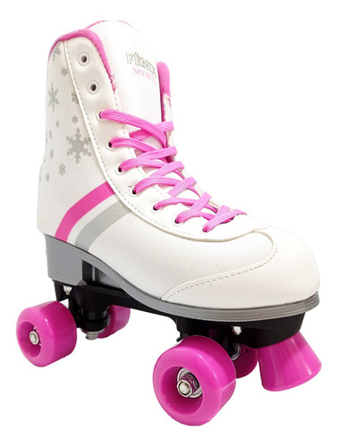 Imagem 3 de 5 de Patins 4 Rodas Retrô Clássico Branco Menina Roller Skate