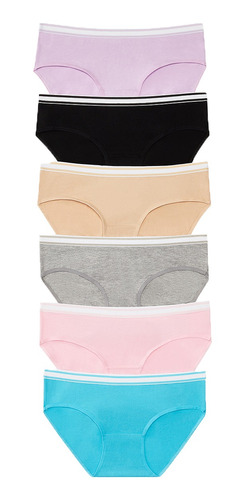 Set De 6 Pantys De Mujer Talla L En Algodón, Básicos,