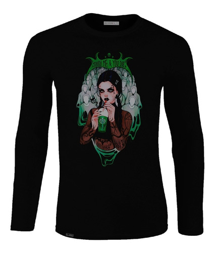 Camiseta Manga Larga Merlina Addams Touch Me & You Die Lbo