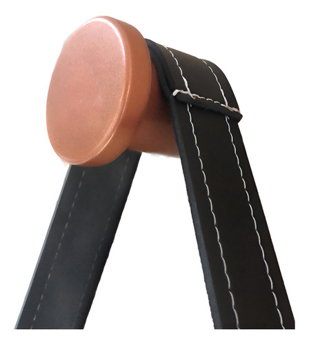 Espelho Redondo Adnet Premium Com Alça 60cm + Suporte Moldura Cobre Alça Preta