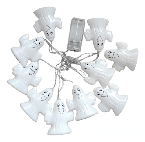 Serie Luz Led 10 Figura De Fantasmas Adorno Halloween