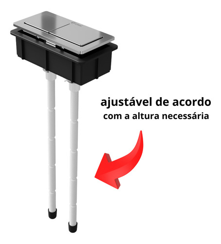 Botão Acionador Retangular P/ Caixa Acoplada Docol Censi