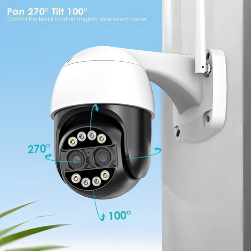 Kit Câmera Segurança Externa Intelbras Wifi Ptz 8x 8mp 4k Cor Au