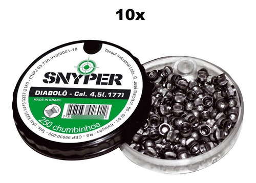 Chumbinho Snyper Diabolo 4.5mm (10 Caixas) Com 250 Cada