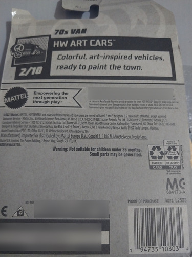 Carrito Scala 1/64 Hotwheels De 7cm Vans Ary Cars
