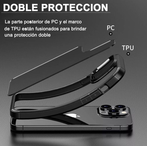 Funda Silicona Iphone 14 Pro Apple + Protector De Pantalla Negro Lisa