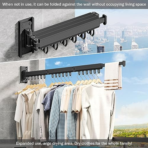 Colgador De Ropa De Pared, Retráctil Y Plegable, Perchero D