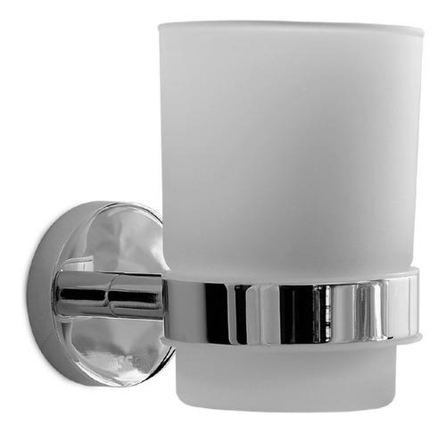 Porta Cepillo Vaso Accesorio Baño Metal Vasser Cyrano Cromo