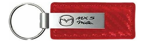 Dantegts  Mazda Miata Logo Rojo Fibra De Carbono Piel Clave