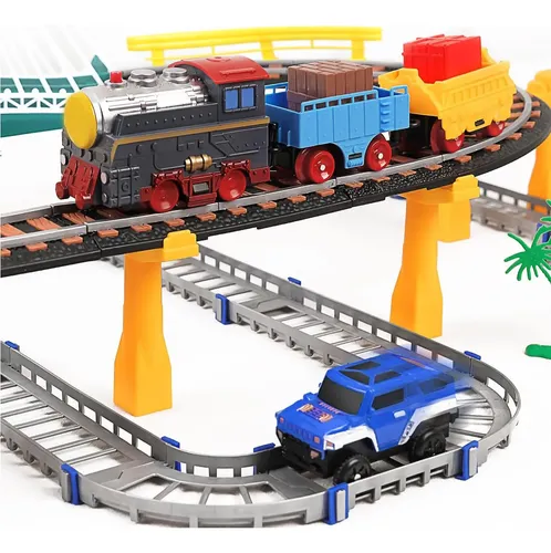 Set De 2 Trenes Eléctricos Con Circuito Antigravedad Goody King – Recarga USB – Juego De Construcción Creativo 4-12 Años