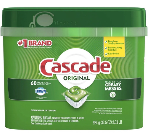 Imagen 10 de 10 de Detergente Lavavajillas Cascade Capsulas Caja Plástica X 60u
