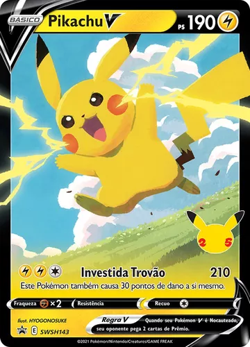 Carta Pokemon Pikachu V Português 43/185 ou Promo SWSH061 Card Original  Copag - Pronta Entrega