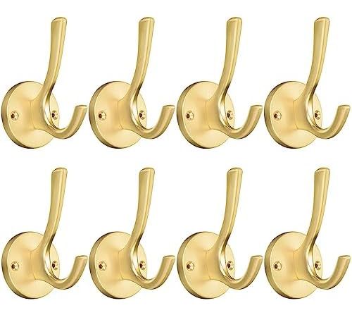 Gold Coat Hooks For Wall Decorative 8 Pack Heavy Duty M...