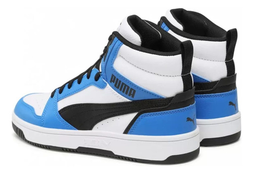 Tenis Puma Rebound V6 Blanco-azul Comodo Deportivo 393831-06