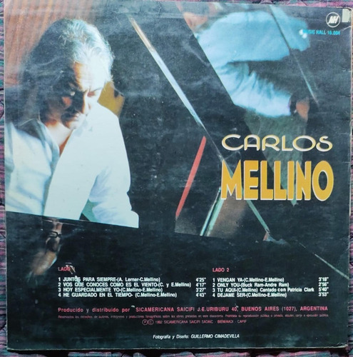 Carlos Mellino -carlos Mellino -vinilo Lp -1992 -excelente