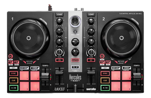 Controlador Dj Hercules Inpulse 200 Mk2 8 Pads 4 Modos Negro