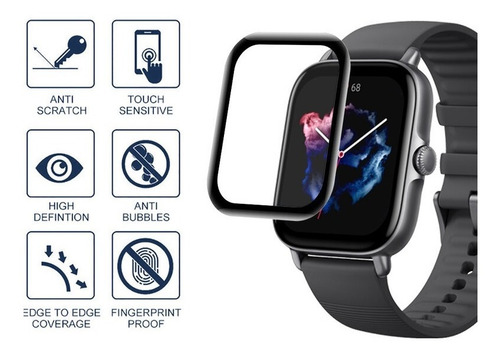 Imagem 4 de 6 de Pelicula P/ Xiaomi Amazfit Gts 3 Curva 3d Smartwatch