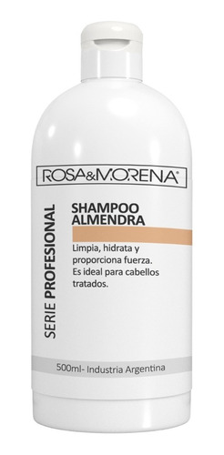 Imagen 1 de 3 de Shampoo De Almendra 500ml Rosa & Morena Serie Profesional
