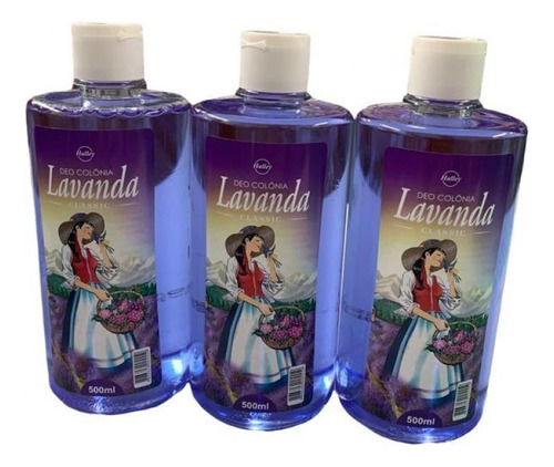 Kit Com 3 Deo-colonia Lavanda Halley Original 500 Ml