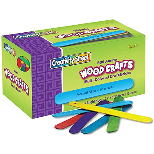  Jumbo Craft Sticks Bright Hues Assorted 6 X 0 75 500 P...