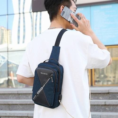 Bolso Pecho Hombre - Impermeable Bandoleras Cruzada, Bolso De Mano Antirrobo Para Hombre, Resistente Al Agua, Bandolera De Viaje, Con Cargador Usb