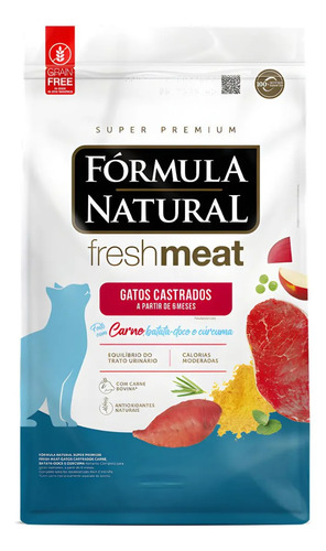 Ração Fresh Meat Fórmula Natural Gato Castrado 1kg Carne
