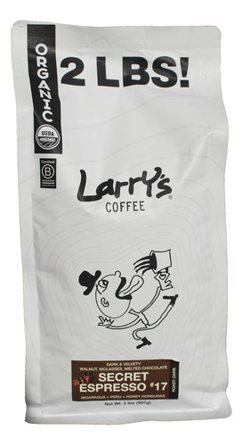 Larrys Coffee Granos Enteros De 2 Libras, Espresso Secreto .